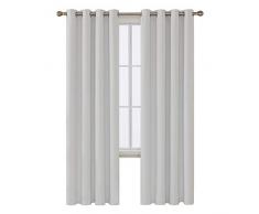 Deconovo Panel de oscurecimiento de Cortina Opaca para Dormitorio o Sala de Estar, Ojales con Aislamiento tÃ©rmico, Reduce la Cortina de 52 x 95 Pulgadas, Blanco grisÃ¡ceo