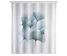 Wenko Ginkgo - Cortina de Ducha antimoho (Lavable, Impermeable, con 12 Anillas), poliéster, Multicolor, 200 cm x 180 cm