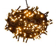 Cadena de luces LED con 240 ledes en color ámbar, en una práctica caja con asa, para fiestas, Navidad, decoración, bodas, como luz de ambiente, aprox. 21 m.