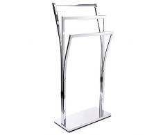 MSV TOALLERO 3 Niveles DE Acero Cromado 41X18,5X87 CM, Plateado, 18.5x41x87 cm