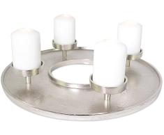 Riffelmacher - Candelabro de Adviento Moderno con candelabro para 4 Velas, Plata Mate, decoraciÃ³n para Adviento y Navidad