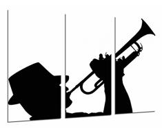 Poster FotogrÃ¡fico Decoracion Musical Hombre y Trompeta, Blanco y Negro TamaÃ±o total: 97 x 62 cm XXL
