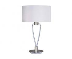 Trio Lighting Paris II sobre Mesa E27, Níquel Mate, 35 X 35 X 58 cm