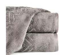 Eurofirany - Juego de 6 Toallas de Mano de algodÃ³n Viscosa Plateadas con Ribete en Zigzag, 50 x 90 cm
