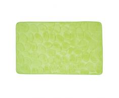 MSV Alfombra de BaÃ±o de Espuma, DiseÃ±o Piedras, Microfibra, Verde, 40x60x1 cm