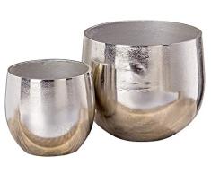 Boltze 3833500 Flaire - Macetero (2 Piezas, diÃ¡metro de 14 cm, 19 cm, maceteros de Metal/Aluminio, diseÃ±o clÃ¡sico, macetas para Plantas de Interior)