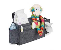 Relaxdays Alta con 8 Compartimentos, bebÃ©s y cuidados, de Fieltro, Organizador de Cama para Colgar HBT, 23 x 43 x 11 cm, Gris Oscuro, Betttasche Hochbett