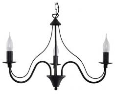SOLLUX LIGHTING Minerwa 5 Candelabro Colgante, Lámpara Colgante De Techo, Estilo Glamour, Bombilla E14 Reemplazable, 5x40 W, Acero, 60x60x80 cm, Negro