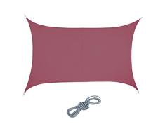 Relaxdays Toldo Vela, Repelente Agua, Cóncavo, Poliéster, Cuerdas Tensoras, Terraza, 3 x 4 m, Rectangular, Rojo Vino