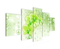 Runa Art 208151c - Cuadro de pared (200 x 100 cm, lienzo de fieltro, tamaÃ±o XXL, 5 piezas, fabricado en Alemania, listo para colgar), diseÃ±o de orquÃ­deas