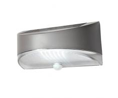Eco Light - Lámpara solar LED Funcional Bread, con panel solar y detector de movimiento, rectangular exterior lámpara de pared IP44, 100 lm, 1,2 W P 9015 SI