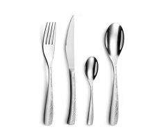 Amefa 246528AF20C40 - Cubertería de 24 Piezas, Acero Inoxidable, Acabado Brillante y Satinado, 13,7 x 7 x 26,5 cm