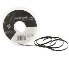 Cinta de satén a doble cara Berisfords 3501 de 30 m x 3 mm, color negro