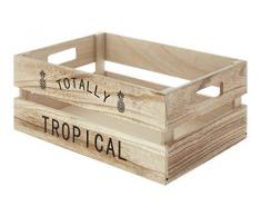 Premier Housewares Caja de Frutas, Totalmente Tropical, Natural, Madera de Paulownia, contrachapado