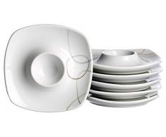 Ritzenhoff & Breker Vajilla, Porcelana, Beige, 12 x 12 x 2 cm, 6 Unidades