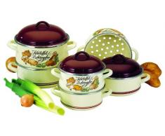 M+K by ELO 99918 - Olla vaporera (18 cm), Color Blanco con decoraciÃ³n