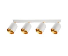 Adviti BATI Lampara Focos Techo 60W E27 Blanca (4 Fuentes de Luz)