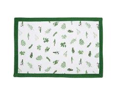 Clayre & Eef ROS40 - Manteles Individuales (6 Unidades, 48 x 33 cm), Color Verde y Blanco