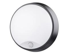 LYO Aplique Redondo con Sensor Integrado, 14 W, Negro, 21.5 x 8 cm