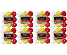 Bolsius Garden 144 Tealight Citronella/Tomato Leaf, Cera perfumada, Blanco/Amarillo/Rojo, 8 Paquetes de 18 Unidades, 4 h