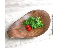 Holst Porzellan WD 138 Zweite Wahl Plato de 38 x 24 cm de Media Profundidad Efecto Madera, Juego 2, Resistente hasta un 150% mÃ¡s Que la Porcelana Convencional