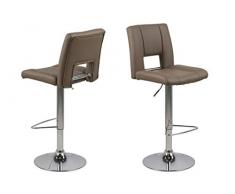 AC Design Furniture Evan - Taburete de Bar (Poliuretano, 41,5 x 52 x 115 cm), Color marrón