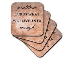 3dRose CST_200682_3 Gratitude Convierte lo Que Tenemos en Posavasos de cerámica para Azulejos, Juego de 4