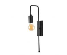 Aplique de pared, metal , negro, 6x22x42, casquillo E 27 Max 40 W