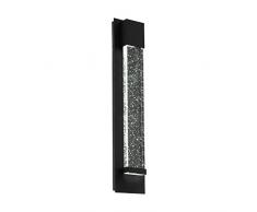 Eglo Villagrazia - Lámpara LED de pared para exteriores (2 focos, lámpara de pared de aluminio y cristal), color negro