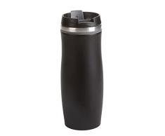 TOPICO Dark Crema Vaso Aislante, Acero Inoxidable PlÃ¡stico, Gris y Negro