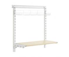 AmazonBasics - EstanterÃa de pared ajustable con riel de malla de hierro, dos alturas, con cesta