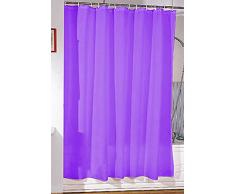 MSV 140908 Cortina de Ducha de poliéster 70 x 78 x 0 (457,2 cm x 200 cm x 0,1 Morado) - Incluye 12 Anillas para Barra de Cortina