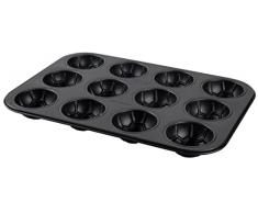 Zenker 12 moldes para muffins y cupcakes de la serie Soccer Baking, bandeja para muffins y magdalenas, resistente al calor, con revestimiento antiadherente
