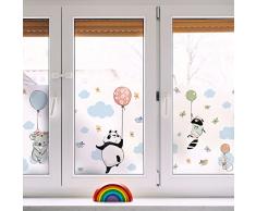 PelÃ­cula con Ventana antimirada ocupante â Animales Felices enviados â Pegatinas para Ventanas y Puertas de Ducha â 40 x 100 cm