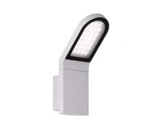 WOFI lámpara de pared al aire libre line, 1-lámpara de techo, Serie Newark, 1 x 9,5 W 230 V LED, 27,3 x 10 cm, alcance de 16,8 cm, 3000 K, 660 lm, gris 4819,01,50,0000