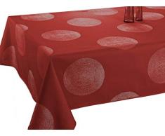 Le linge de Jules Mantel Antimanchas Cercles Rojo - tamaño : Rectangular 150x240 cm