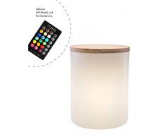 8 seasons design 32359L - Lámpara LED para exteriores, plástico, Blanco, 39 x 39 x 48 cm, Integriert 6watts