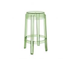 Kartell 4898 / P8 Charles Ghost Taburete, Altura 65 cm, Verde, 2 Piezas