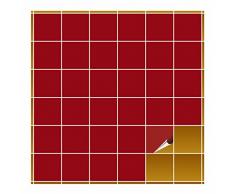 Adhesivo para azulejos para baño y cocina – 10 x 10 cm – Color Rojo Oscuro Brillante – 160 adhesivos para azulejos para pared azulejos