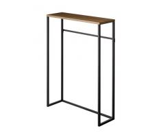 Yamazaki Acento Estrecha Home Modern Consola Entrada o Sala de Estar, Mesa Delgada de Metal y Madera para Pasillo o sofá | Acero, Black, Talla única