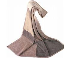 Ibena Sorrento Jacquard - Manta (150 x 200Â cm), diseÃ±o de Cuadros, Color marrÃ³n, Beige y Crema