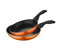 Bergner Q3402 Set 2 Piezas sartenes 20+24 Aluminio Forjado inducción Orange Neon, Naranja