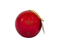 Shearer Candles - Vela de Manzana y Canela con Bolas de Navidad, Color Rojo, 11 x 10,5 x 10,5 cm