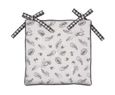 Clayre & Eef LIF29 - CojÃ­n para Silla con Espuma (40 x 40 cm), diseÃ±o de Ardilla, Color Gris y Blanco