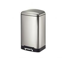 kela Davino Papelera, Acero Inoxidable, Plata, 27 x 23 x 40 cm