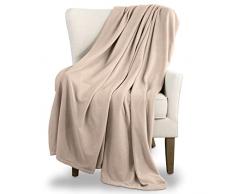 Martex 1B06849 - Manta de Forro Polar sÃºper Suave, Ligera, Reversible, acogedora, cÃ¡lida, Estilo Hotel de Lujo, para Todas Las Estaciones, Apta para Mascotas, tamaÃ±o Individual, Color Beige