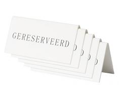 SECURIT Reserva de plÃ¡stico Soportes de Mesa, quedaba Reservado-diseÃ±o de Copos de Nieve, Juego de 5, Blanco