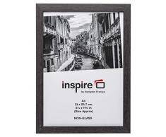 Wesa4gry - Transparente de Westminster Paperwrapped Madera A4 para fotografÃ­as (21 x 30 cm) Marco de Gris Oscuro con Plexi Protector de Pantalla de Cristal. Tablero de la Mesa o Pared para Colgar