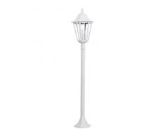 EGLO NAVEDO Alumbrado de sobremuro/pie para exterior Blanco E27 - Iluminación al aire libre (Alumbrado de sobremuro/pie para exterior, Blanco, Aluminio, Vidrio, IP44, Entrada, Jardín, Patio, Transparente)