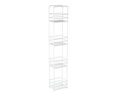 Premier Housewares - Bandeja Rectangular de 4 Niveles (Metal, Revestimiento de Vinilo, Hierro, 12 x 16 x 87 cm), Color Blanco